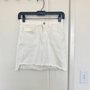 Storets white jean skirt